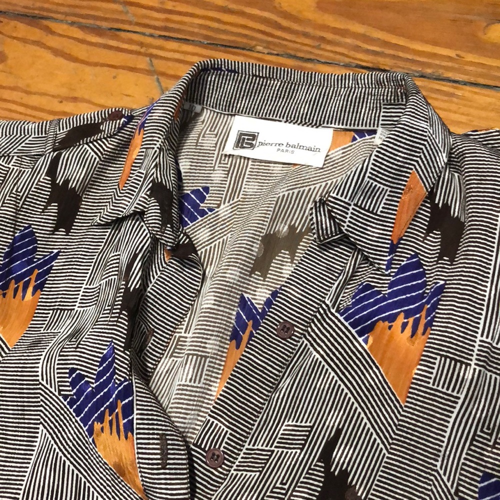 Vintage 80s Pierre Balmain Abstract Dot Dress - Picture 2 of 5